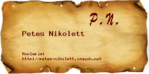 Petes Nikolett névjegykártya